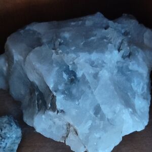 Natural Blue and White Crystal Quartz With Silver Flecks